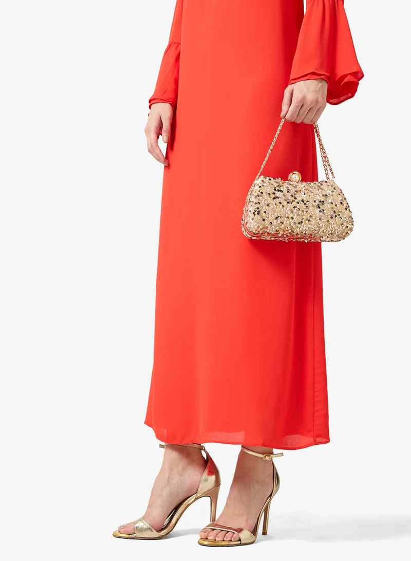 Khizana Gold Gold Sequin Embellished Bag for Women | Best Price UAE